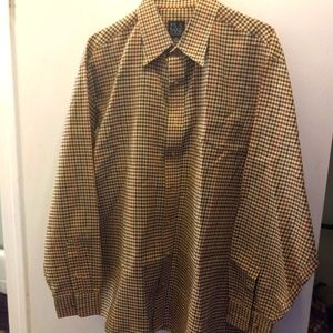 Jos. A. Bank XL Travelers Brown Plaid Button Down